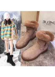 Ladies Snow Boots 2021 Winter New Style Plus Velvet Thick Plush Keep Warm Martin Boots For Women Plus Size Ankel Boots Fur Socks