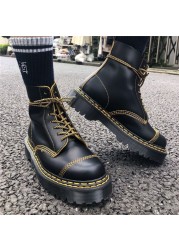 2021 New Women's Boots Chunky Motorcycle Boots Women Winter Genuine Leather Boots High Quality Ankle Boots