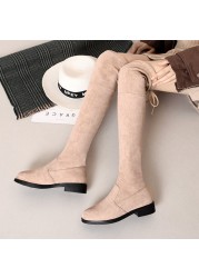 Stretch over the knee boots increased round toe women's boots autumn and winter casual sexy long boots 35-40 women's high boots