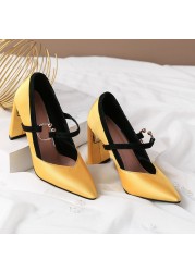 Sexy Women Pumps Black Rome High Heel Shoes Ladies Satin Fashion Pointed Toe Heels Wedding Party Woman Formal Shoes Big Size 46