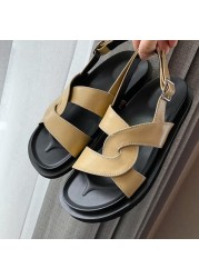 Tuyoki 2022 New Fashion Real Leather Women Sandals Summer Flats Ladies Casual Daily Home Shoes Size 34-39