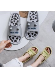 Summer Cartoon Slippers Women Bathroom Bath Non-slip Home Household Slippers Couple Men Indoor Beach Sandals Cute Ladies Shoes