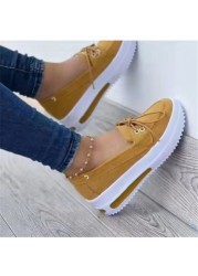 2022 new thick-soled women's sports shoes casual fashion comfortable slip-on flat shoes women's increased vulcanized shoes