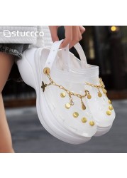 New Clogs Women Sandals Summer Hole Slippers Beach Anti-slip Thick Bottom Outside Increase Wedge Shoes For Women Sandalias Mujer