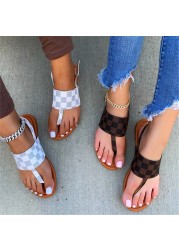 2022 spring new European and American women's shoes fashion flip toe round toe flat casual beach sandals women summer