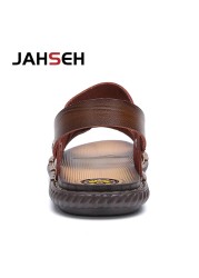 2022 new men sandals split leather men summer shoes new man casual comfortable outdoor sandals men walking shoes slippers