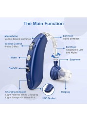 Bluetooth Hearing Aid Deaf Speaker Audio USB Hearing Aid Elderly Deaf Small Rechargeable Tone Adjustable Call