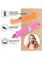 Helix Shape Hair Rollers No Waveform 75cm 18pcs 4 Sticks Round Spiral Curls Hair Curler Soft Hair Curler Bendy Hair Rollers DIY