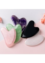 Gua Sha Facial Massager Skin Care Pink Quartz Gouache Scraper With Bag Slimming Beauty Spa Massage Natural Stone Jade