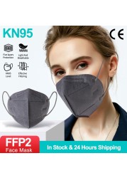 5-200pcs KN95 Mask 5 Layers Filter CE FFP2 Mascarillas ffp2masken Mouth Protective Reusable Face Masks Respirator Mask