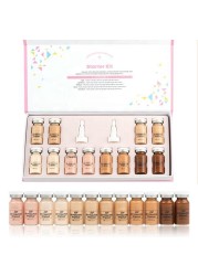 5pcs 8ml Gold Ampoule Serum Glow BB Cream Starter Kit Dermawhite mix serum add niacinide foundation for whitening brightening