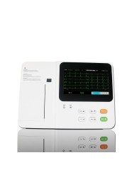 12-lead display 3 channel ECG machine 7 inch color LCD touch screen connectable external ECG workstation USB memory