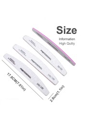 20/25/30/50/75pcs Gray Manicure Acrylic Professional Nail Files 80 100 180 Grit Double Sided Nails Art Tools (7.01 * 1.1in)