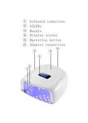 60W Rechargeable Nail Lamp Cordless Gel Polish UV Curing Light Professional Nail Dryer Cordless Nail UV LED Lamp