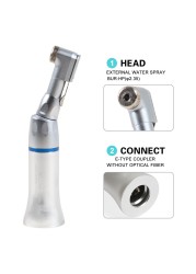 NSK Style Dental Slow Low Speed ​​External Single Water Spray Contra Angle Straight Air Motor Handpiece 4 Holes