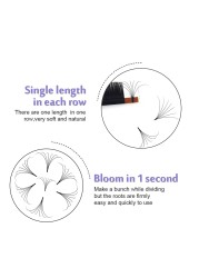 MASSCAKU Easy Fan Bloom Eyelash Extension Austomatic Flowering Fan Fast Making Self Fans Soft Silk Volume Lashes