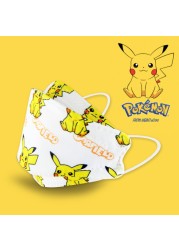 New Children's Pikachu Ffp2 Disposable Mask Four Layer Filter High Efficiency Protection Children Cartoon Pattern Kn95 Mascara