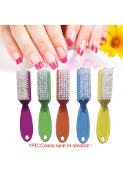 Long Handle Nail Dust Pedicure Manicure Brush Plastic Scrub Nail Tools Acrylic Gel Cleaning Dust Removal Multicolor