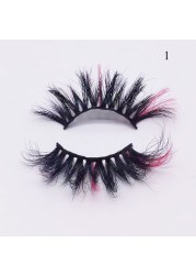 Colorful Mink Eyelash 18-25mm Color Lashes Natural Fluffy False Lashes Bulk Colored Fake Eyelashes for Cosplay Dramatic Makeup