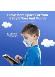 Kn95 Mask Lovely Disposable Girl Mask 4 Layer Dust Mask Filter Fish Shape FFP2 Children Mask Disposable Black Face Mask