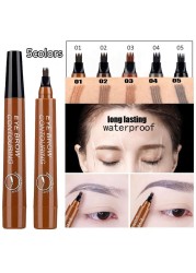 Microblading Eyebrow Pen Waterproof Fork Tip Eyebrow Tattoo Pen Long Lasting Professional Fine Sketch Liquid Eye Brow Pencil