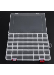 Rectangle Plastic Organizer 48 Compartment Storage Box Adjustable Pill Container Rings Jewelry Box Home Organizer