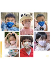 20pcs Black Disposable Masks Baby Mask 5 Layers With Print Girl FPP2 Mask Mascara Mouth Caps Disposable Mouth Children FPP2 Mask