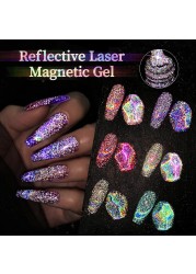 UR SUGAR 7.5ml Cat Reflective Magnetic Nail Gel Polish Rainbow Gel Shine Laser Gel Soak Off UV Varnish LED Nail Art Design