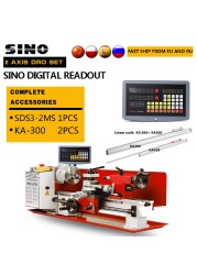 SINO sds2 ms 2 Axis DRO YHSINO Digital Reading Kit Set with 2pcs 5U Linear Scale Length 120mm to 1020mm for CNC Machine Lathe Mill