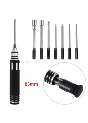 Steel 8 in 1 Screwdriver Set RC Repair Tool Kit Hexagon Socket for RC Car Drone Plane Hex Philips Screwdriver Socket Hexagonal N09 19