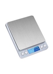 ميزان رقمي LCD بدقة 0.01g/0.1g, 500g/3000g، مقياس الكتروني صغير لقياس الوزن بالجرام، لخُبز الشاي
