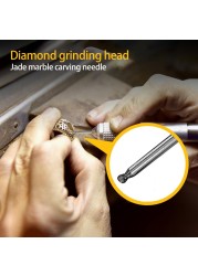 30pcs Shank Diamond Grinding Burr Needle Point Engraving Carving Polishing Glass Jade Stone Drill Bit Set Rotary Tool