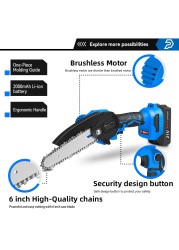 PRO PSBS2102 Brushless Electric Saw 21V Portable Pruning Saw 6 Inch Mini Saw Wood Cutter Woodworking Power Tools by PROSTORMER