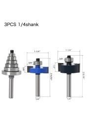 Rabbit Router Bit with 6 Bearings Set-1/4" Shank 6mm Shank Woodworking Cutter Tenon Cutter for Woodworking Tools