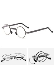 Folding anti blue ray reading glasses for women fashionable cat eye round frame portable ultra-thin reading glasses for men