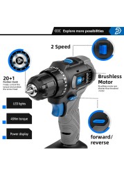 Electric Drill Brushless 45NM Cordless Drill 20V Mini Electric Power Tools Repair Screwdriver 5pcs Bits by PROSTORMER