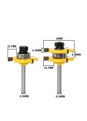 FAC 1/4" Inch 6mm 8mm Shank Assembling Router Bits Tongue Groove Joint T-Slot Carbide Milling Wood Cutters Woodworking Cutting Tools