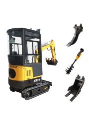 Factory direct sale mini digging machine mini excavator 1 ton with closed cabin