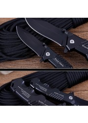 Folding Pocket Knife Tactical Survival Knife Sharp Steel Blade Outdoor Combat Hiking Hunting Knives Self Defense Camping Tools