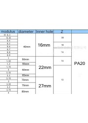 تروس القاطع, قاطعة المطحنة M1.5 Modulus PA20 1 #-8 # HSS شحن مجاني