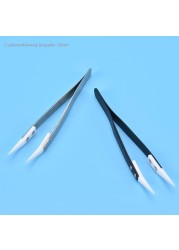 Great 1pc high quality ceramic tipped stainless steel tweezers fine pointed tip heat resistant