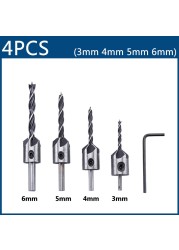 XCAN 3mm-10mm HSS Countersunk Drill Bit Set Woodworking Lathe Chamfer Drill Counterbur Pleut Hole Cutter Screw Hole Drill