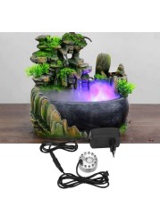 Mini Air Purifier Mist Maker Sprinkler Water Fountain Pond Mist Mist Maker With 12 Lights Landscape Decoration