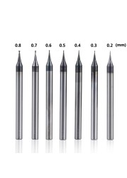 XCAN 1pc 0.2-0.9mm TiAIN Micro Flat End Mill 4mm Shank 4 Flute Milling Cutter HRC 55 Mirco Carbide CNC Engraving Bits Router Bit