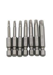 7 Pack Torx Head Screwdriver Bit Set 1/4 Inch Shank T10-T40 S2 Steel Security Tamper Proof Star 5 Point Screwdriver G8TB