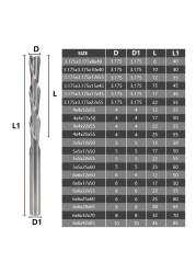 XCAN Left Hand Down Cutter 3.175/4/5/6mm Shank Spiral End Mill 2 Flute Carbide Milling Cutter for CNC Aluminum Cutting Milling B