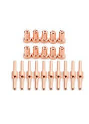 20/40/60pcs Red Copper Consumables Extension Long Tip Electrodes and Long Nozzles for PT31 LG40 40A Air Plasma Cutter