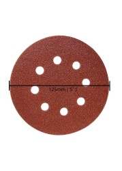 FOXBC 100pcs 125mm 5 inch 8 holes hook and loop sanding disc sand paper grits 60~1500 for polish tools accessories