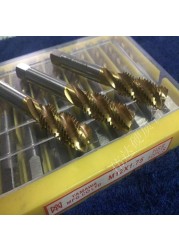 YAMAWA Plating Titanium Screws Machine Tap HSS-E Screw Tap M2 M2.5 M3 M3.5 M4, M5 M6 M8 M10 M12