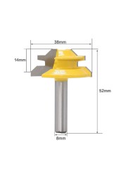 1/2 "1/4" 8 مللي متر عرقوب 45 درجة قفل ميتري راوتر بت 8*1-1/2 8*1-3/8 Tenon نهاية القاطع أدوات طحن لأعمال الخشب